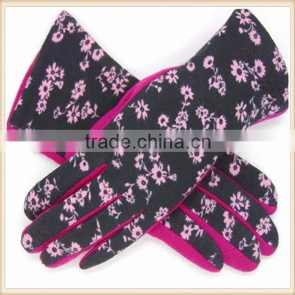 Florar Print 100% Fleece Cycling Wool Gloves