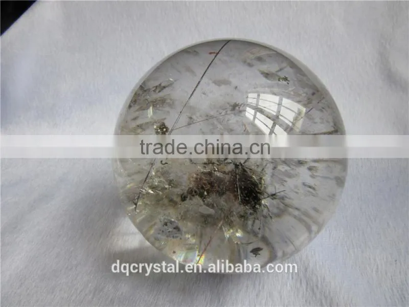 2015 Factory direct customed wholesale natural black rutilated quartz crystal ball