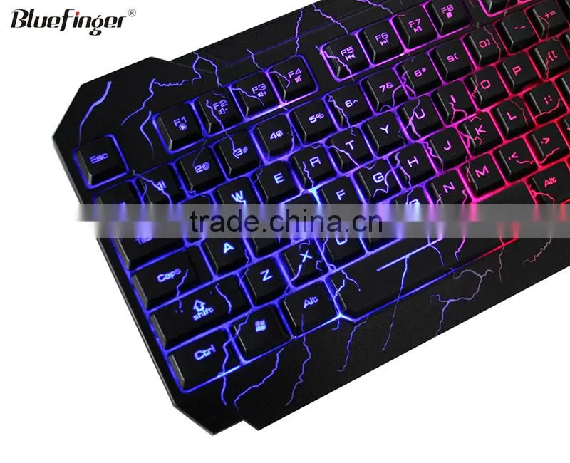 Rainbow LED Backlit Gaming Keyboard with Cool Crack parttern