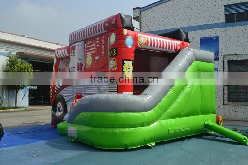 Hot selling popular and cutely car combo inflatable slide combo for kids