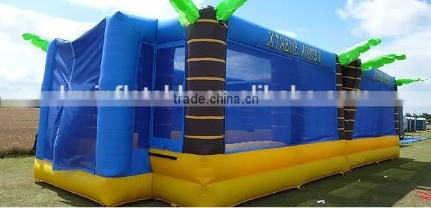 palm tree inflatable volleyball court