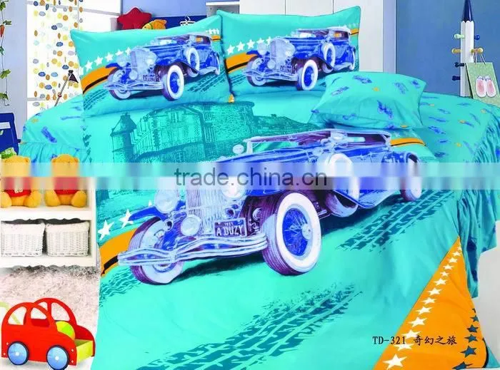 good quality 100% cotton carton bed sheet Children Kids bedding set