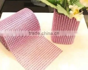 24 Rows Silver Wedding Decoration Rhinestone Ribbon