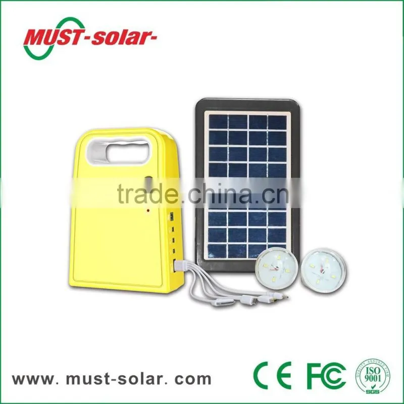3W solar panel protable solar home lighting kits