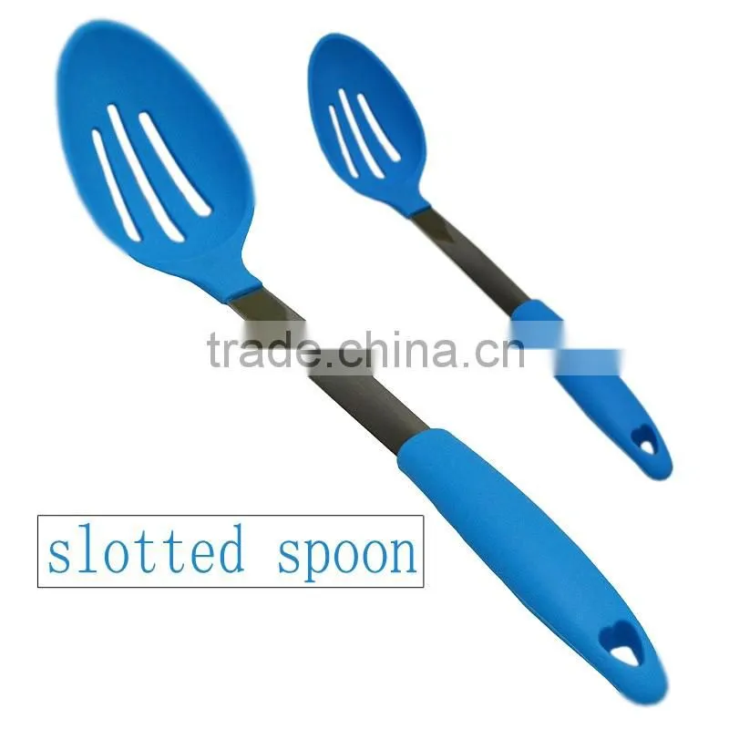 Homemade Cooking food kitchen utensil Tools 304 stainless steel handle silicone cook tools