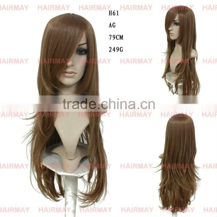 Heat Resistant fiber Long fashion wig hot sale