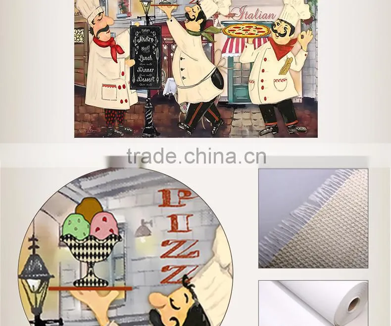 Funny fat cook painting canvas,canvas printing for fat cook