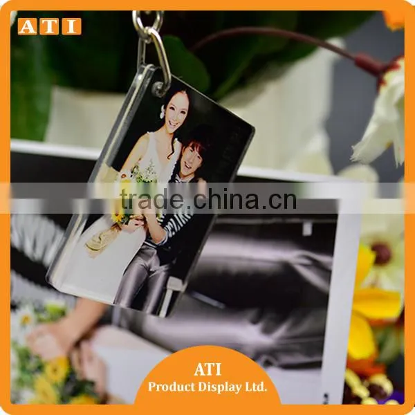 wholesale blank clear plastic Owl laser cut acrylic photo frame keychain
