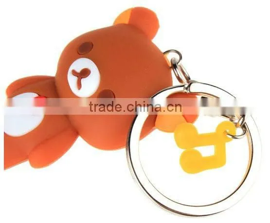 bear shape Promotional Custom 3D Soft Keychain/Keyring