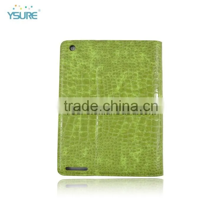 Customized Brand Name Green Crocodile Slim Magnetic PU Leather Stand Smart Cover Case For iPad air iPad 5