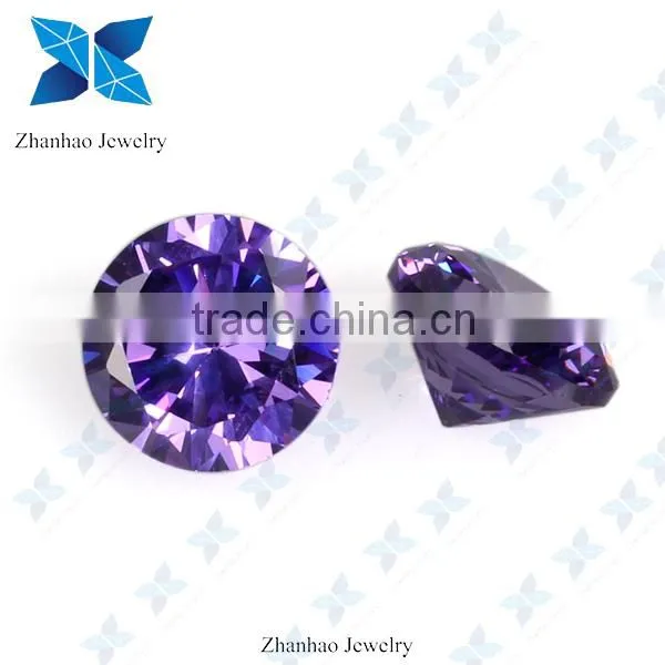 Round shape rough synthetic CZ stone/ star cut stone/ lavender synthetic stone