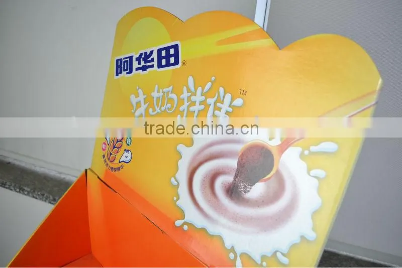 AEP advertisement floor display stand for promotion milky tea