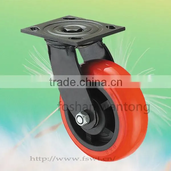 Black Top Plate Heavy Duty Rigid Caster For Trolley