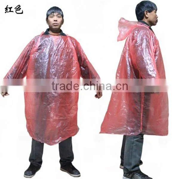 green PE raincoat/disposable emergency raincoat