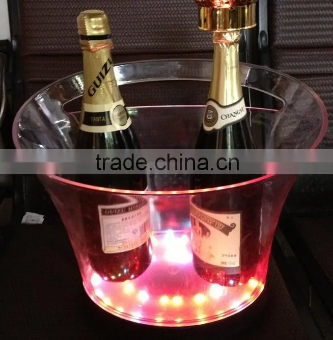New led plastic acrylic champagne ice bucket for party