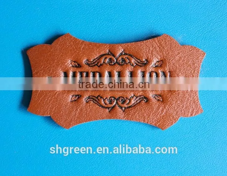 Die-cut vogue leather patch for denim