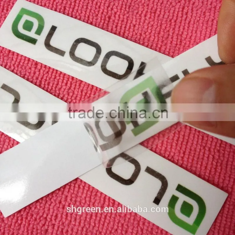 Eco-friendly transparent plastic vinyl sticker for garment