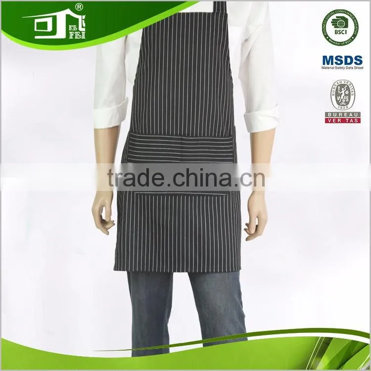 Trade Assurance Poly and Cotton Striped Bib Apron