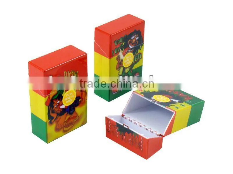 automatic open, printing plastic cigarette case ,