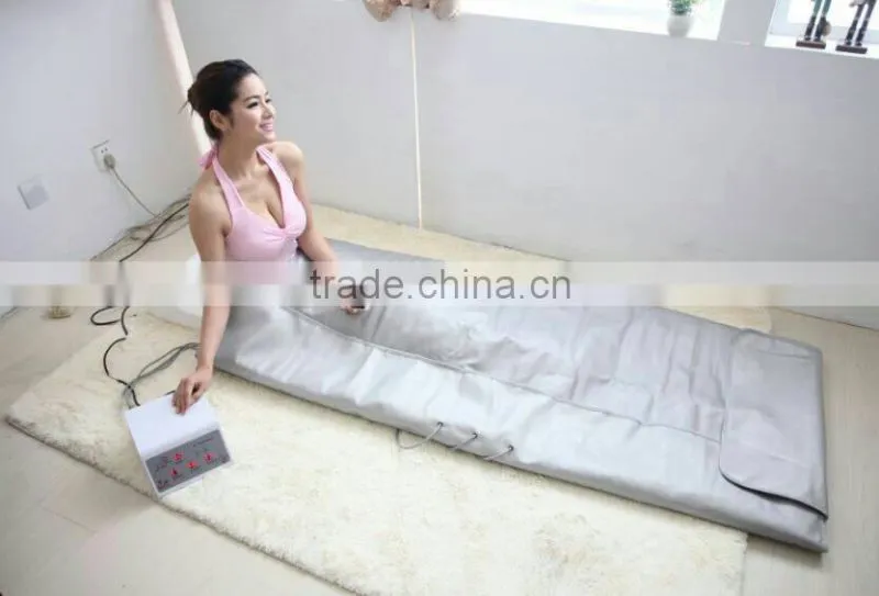 Luxury PU leather,infrared heating,two zones,matel controller sauna wrap