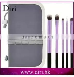 long aluminum ferrule make up brushes 5pcs long handle brush set makeup belt bag make up brush