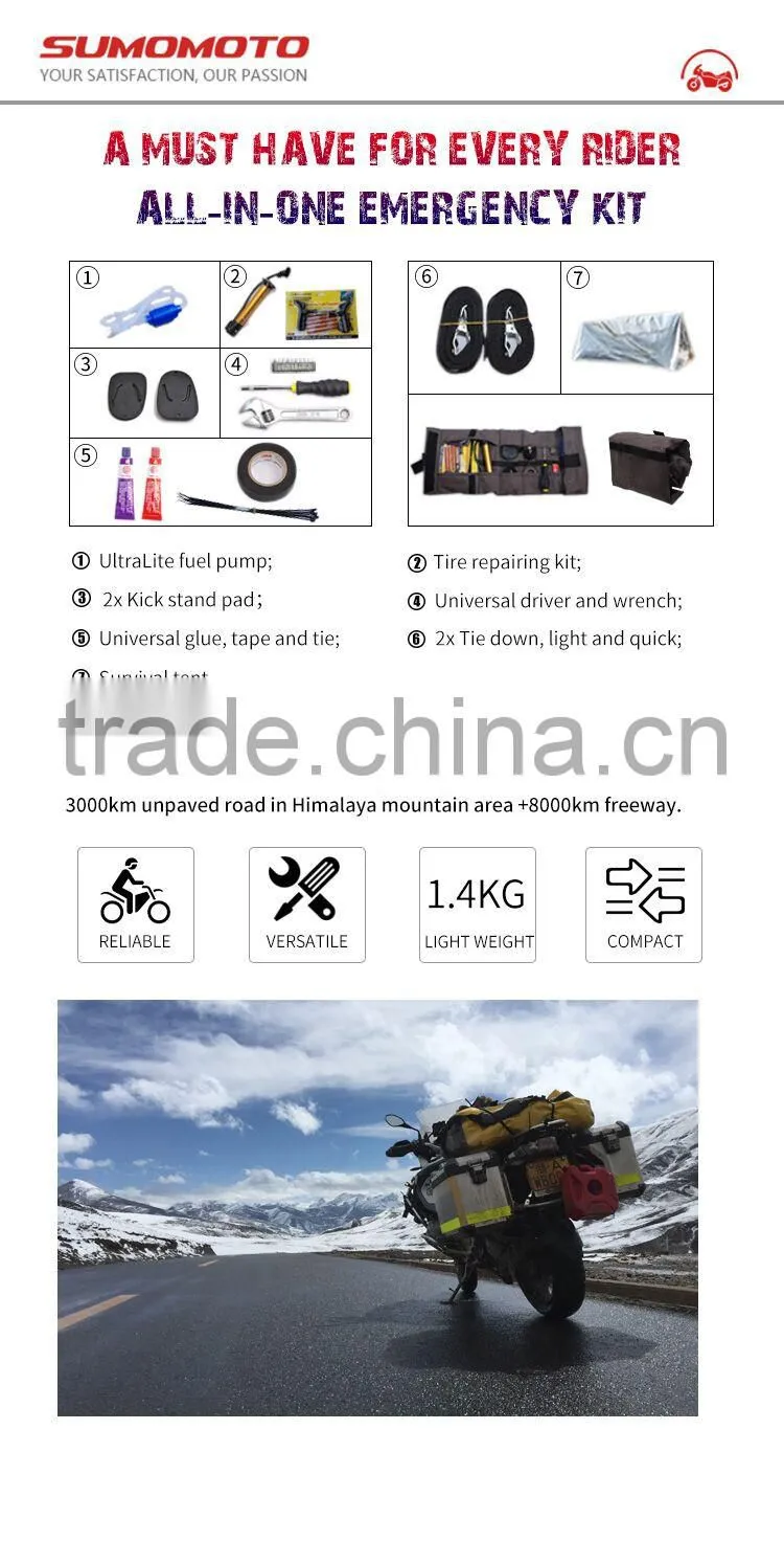 All-In-One emergency kit for motorcycle