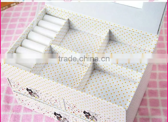 3-tier jewelry cosmetic storage case with drawers