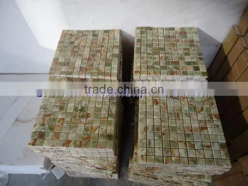 NATURAL STONE BEST PRICE LIGHT GREEN ONYX MOSAIC TILES COLLECTIONS