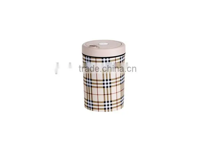 Plastic Open Top Structure Flip Round Trash Can Dustbin Trash Bin 10L