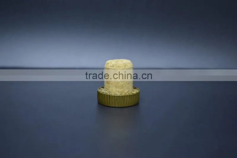 Plastic top wood cork for glass wine bottle stopper
