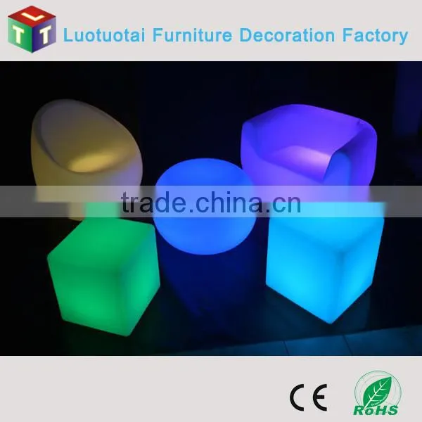 PE plastic illuminated rechargeable battery led bar chair