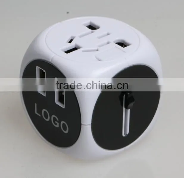 SYW-12 New arrival universal world swiss travel adaptor adapter plug with 2 usb port and built in Safety shutter
