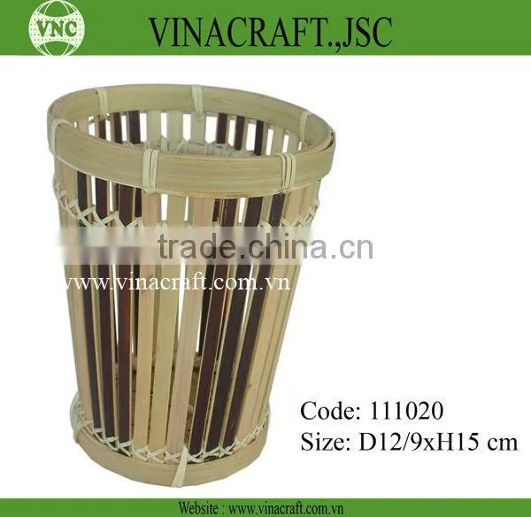 Hot sales bamboo waste basket in corlor for kitchen