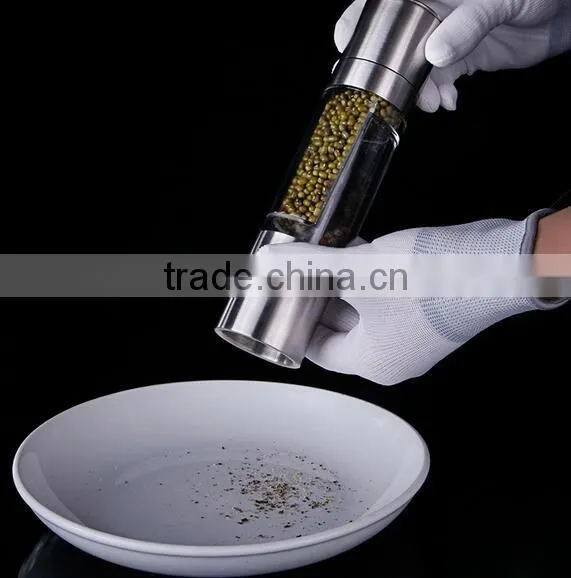 CY181 Multifunctional Manual Stainless Steel Pepper Mill With Two Storage Container peper grinder