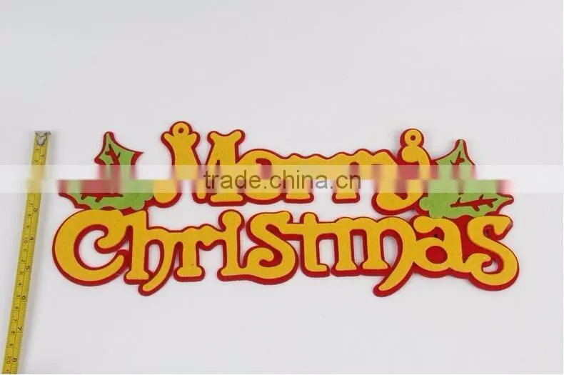 Merry Christmas Window listing Christmas decorations non-woven fabrics English Letters decorations