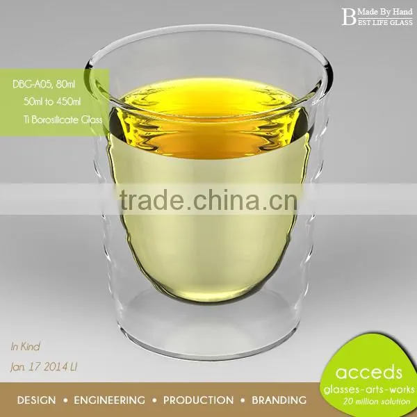 Double Insulated Clear / Color Borosilicate Thermo Cup