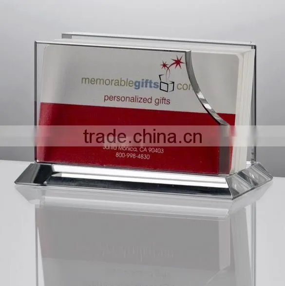 Personalized Crystal Desktop Business Card Holder