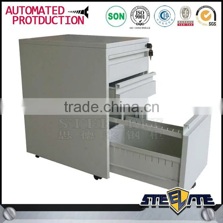 Grey color under desk small 3 drawer mobile metal file cabinet on sale