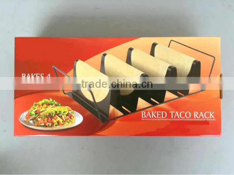 Non-stick baked taco & bacon rack