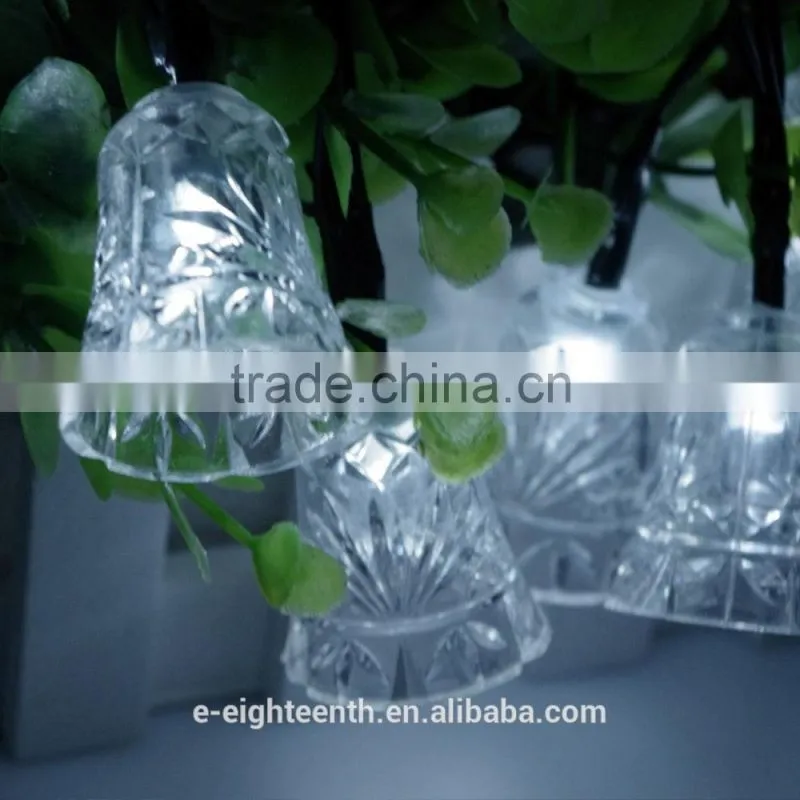 2016 Waterproof Solar powered 20LED bell shaped Fairy String Light For Wedding Party Garden Christmas Tree Decoration