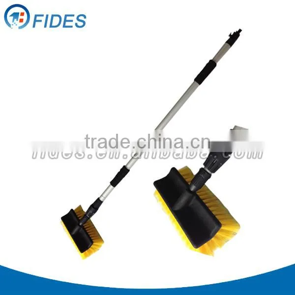 water flow through long aluminum handle telescopic cleaning brush