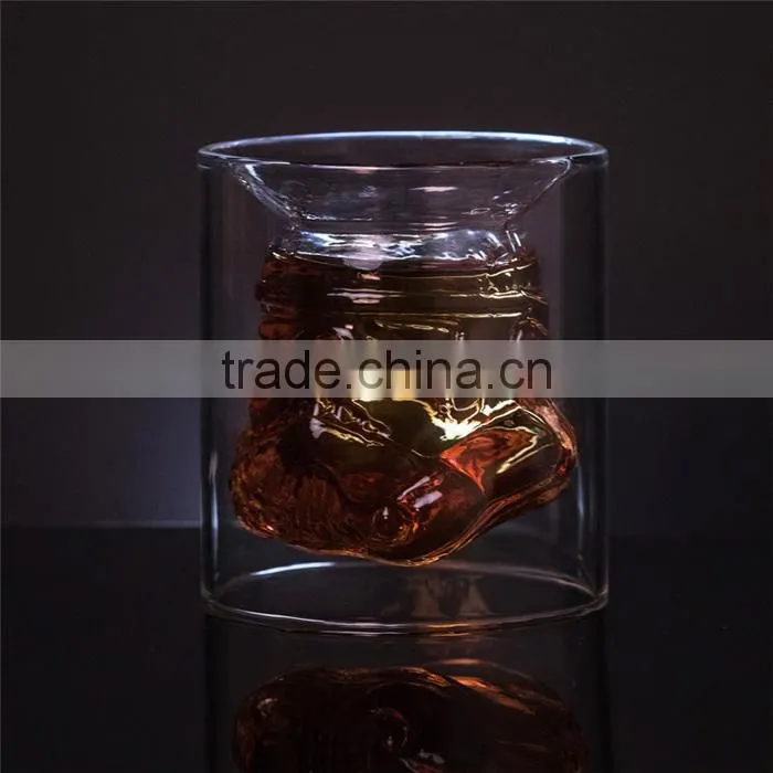 UCHOME Unique Design Double Wall Wine Glass Cup