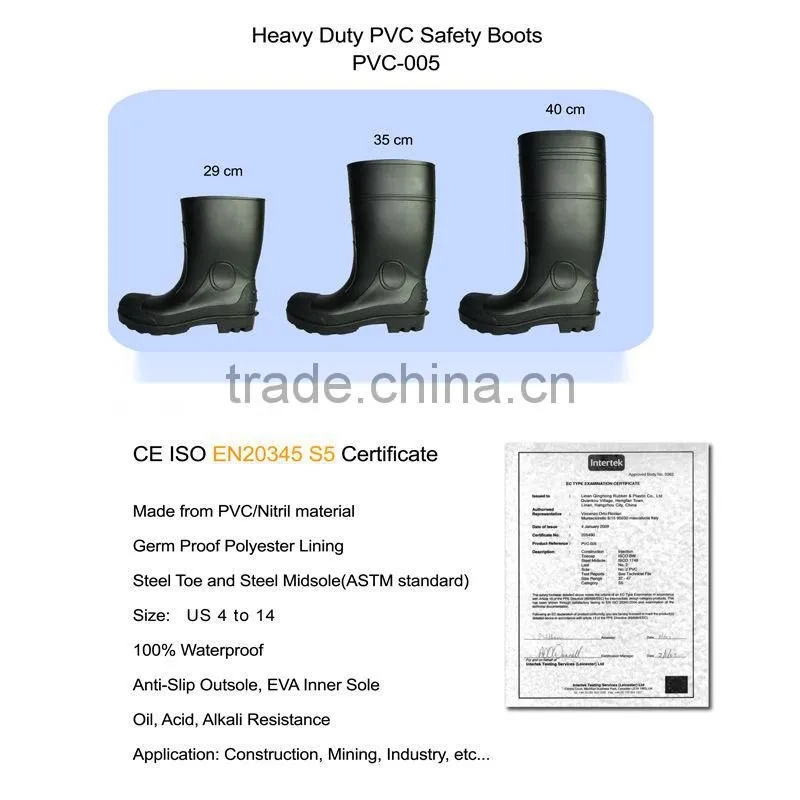 steel toe cap industrial safety boots for industry and mine