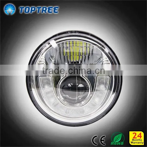 7" Round LED High/Low Beam Headlight 12V with Adjustable Mount