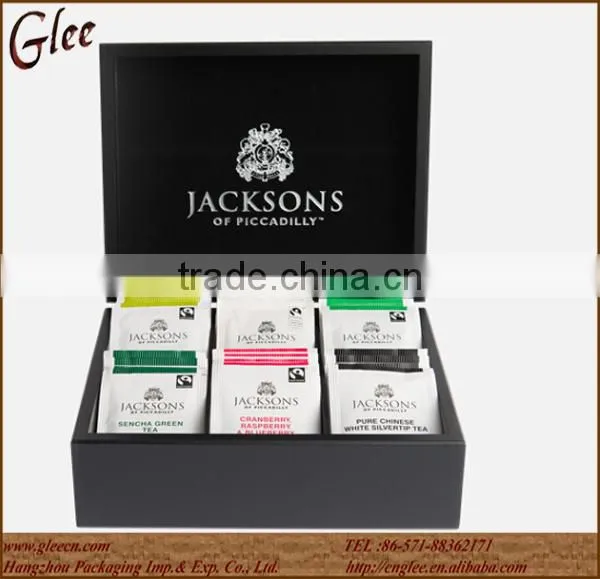 french tea box storage 6 six compartment wooden tea chest