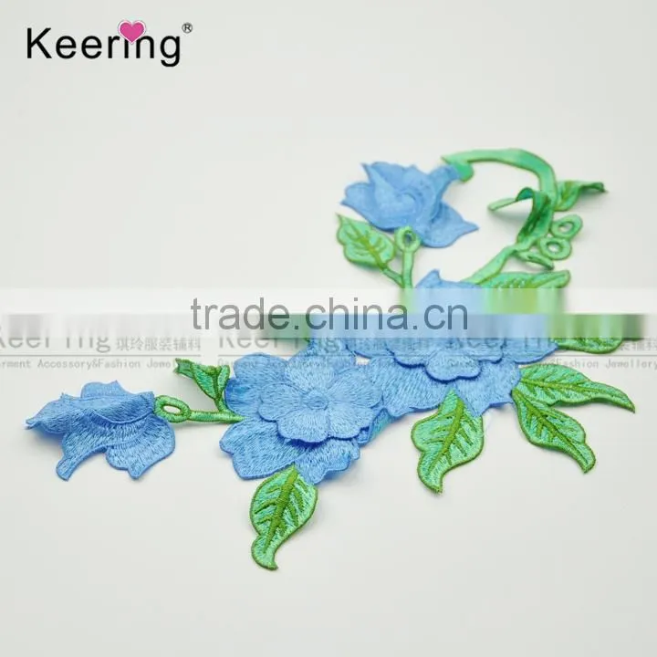 New Applique Professinal Embroidery Flower Patches Embroidery Patch For Clothes WEF-755