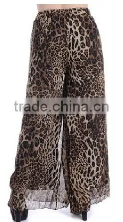 western stylish women's loose chiffon wide leg pants Long trousers