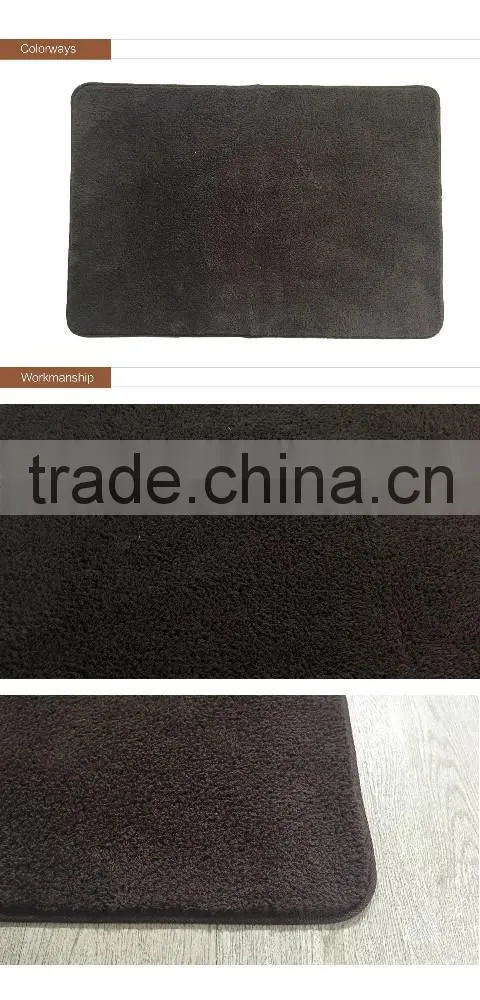 Brown Color Microfiber Coral Fleece Bathmat in living room,oeko certificate