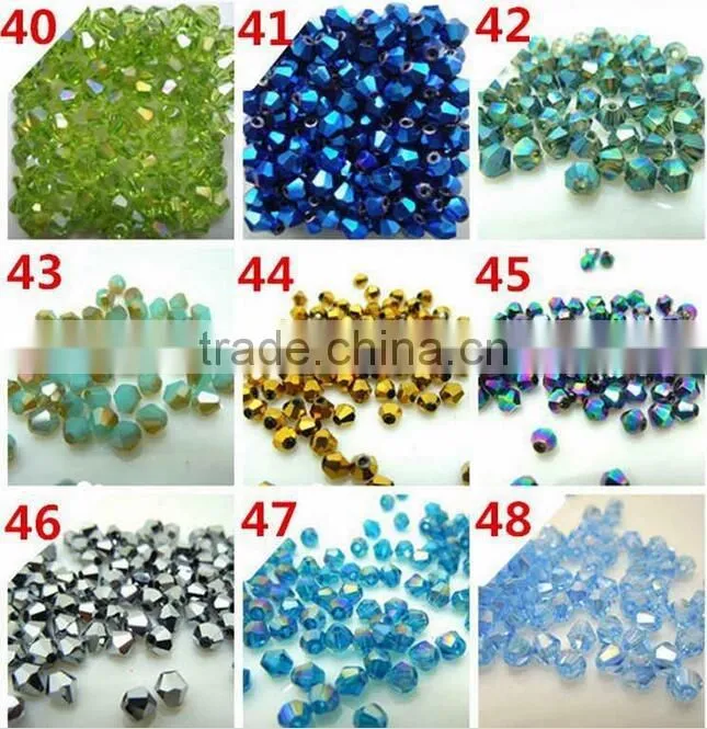 Charm Glass Beads Loose Spacer Beads 4mm Bicone Crystal Beads for DIY Jewelry