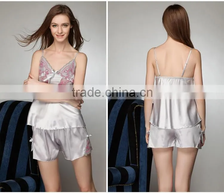 2015 pajamas for women sexy silk nightgown wholesale sleepwear